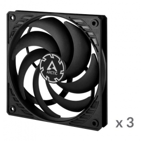 ARCTIC P12 Slim PWM PST korpuso ventiliatoriai, 4-pin, 120mm, juodi, 3 tk.