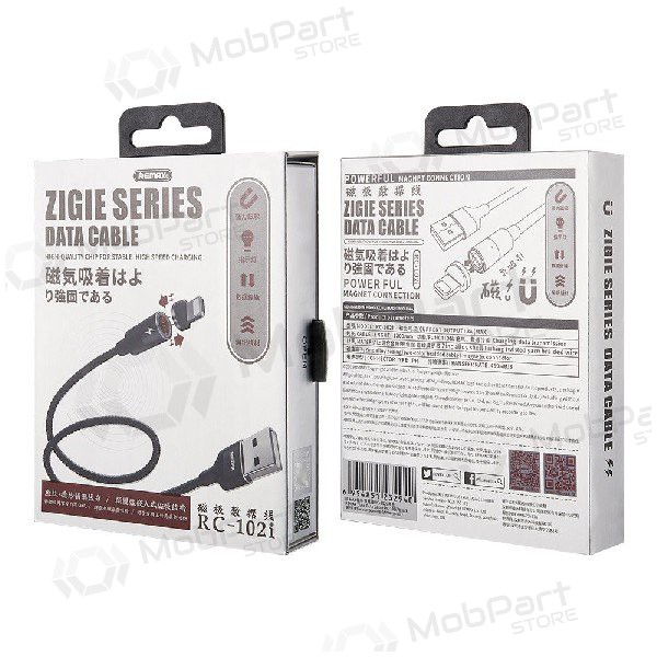 USB kaabel REMAX Magnetic lightning 1.2m (3A) (mustad)