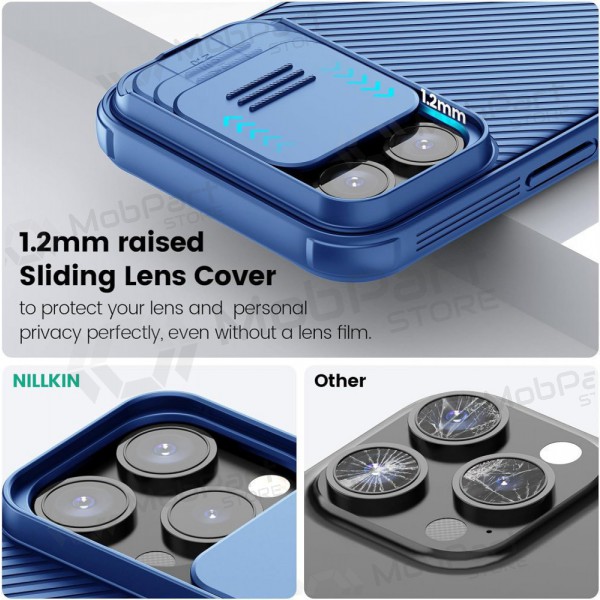 Apple iPhone 15 Plus ümbris „Nillkin CamShield Pro“ (sinised) Apple iPhone 15 Plus ümbris „Nillkin CamShield Pro“ (sinised)