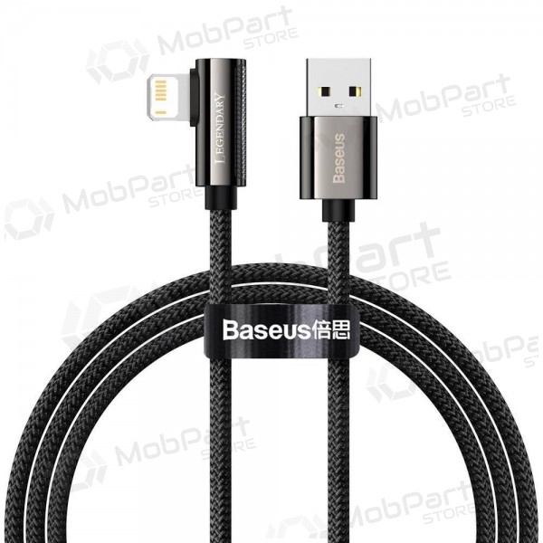 USB kaabel Baseus Legend Lightning 2.4A 1.0m (mustad) CALCS-01