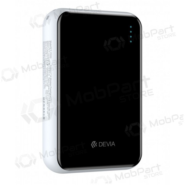 Väline patarei / aku Power Bank Devia Kintone Mini 10000mAh su bevielio įkrovimo funkcija (valge)