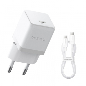 Laadija Baseus Palm 20W USB-C + USB-C to USB-C cable 1.0m valged P10111602213-01