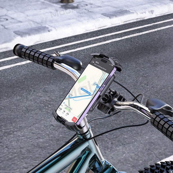 Telefono laikiklis dviračiui, motociklui Borofone BH105 mustad