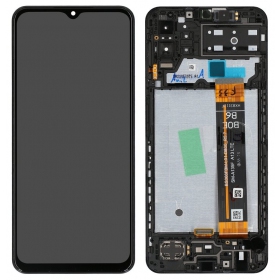 Ekranas Samsung M135 M13 4G 2022 su lietimui jautriu stikliuku ja rėmeliu Black originaalne