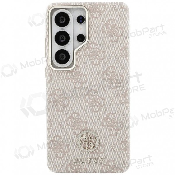 Samsung Galaxy S26 Ultra ümbris - Guess PU Leather 4G Strass Logo Gold Frame Magnetic (roosa)