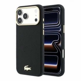 Apple iPhone 18 Pro ümbris - Lacoste PU Leather Champs Elysees Gold Logo MagSafe