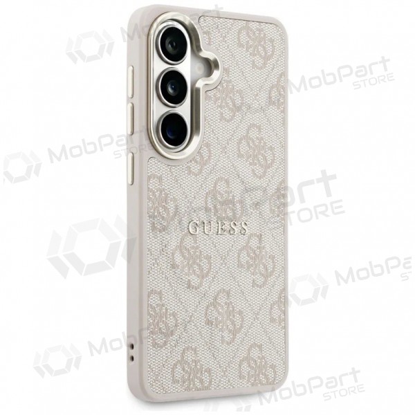 Samsung Galaxy S26 ümbris - Guess PU Leather 4G Gold Frame Magnetic (roosa)