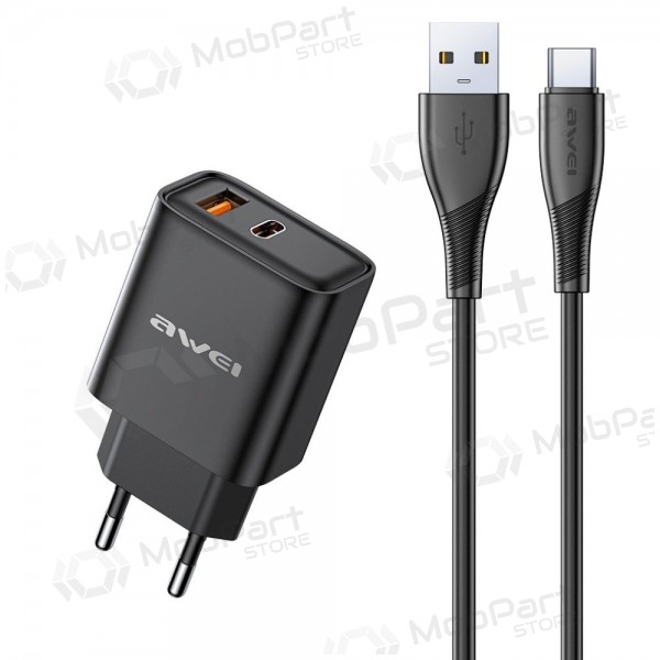 Telefonilaadija Awei PD81T-EU 22.5 W USB-C + USB-A PD must