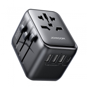 Universaalne kelioninis laadija Joyroom JR-TCW01 3xUSB-A/USB-C mustad