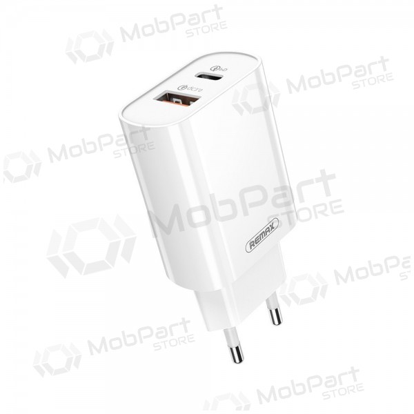 Telefoni laadija Remax RP-U37 20 W USB-C + USB-A valge