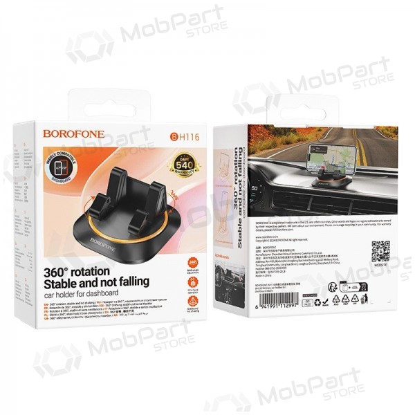 Auto telefonihoidja Borofone BH116 (dashboard) mustad
