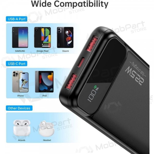 Väline patarei / aku Power Bank Choetech B728 22.5W 10000mAh must Väline patarei / aku Power Bank Choetech B728 22.5W 10000mAh must