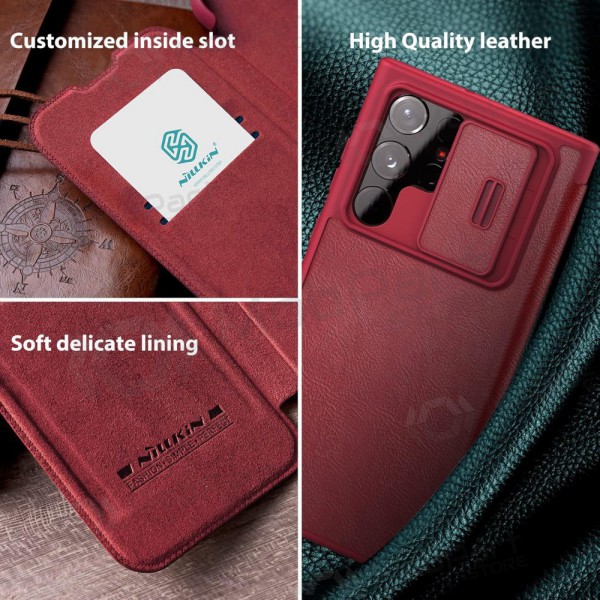 Samsung Galaxy S23 Plus ümbris „Nillkin Leather“ (punane) Samsung Galaxy S23 Plus ümbris „Nillkin Leather“ (punane)