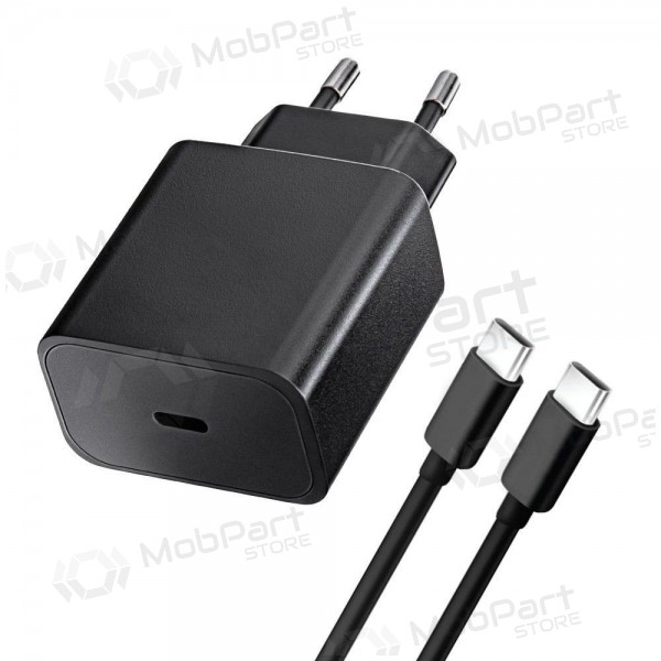 Telefonilaadija Blue Star 20 W USB-C koos USB-C kaabliga must