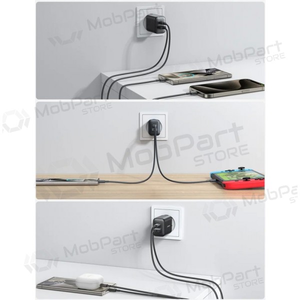 Laadija Joyroom JR-TCF13 USB-C/USB-A 25W mustad