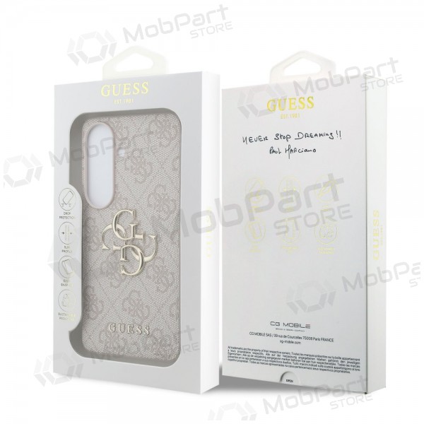 Samsung Galaxy S26 ümbris - Guess PU 4G Metal Logo (roosa)