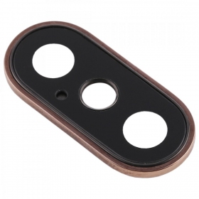 Apple iPhone XS / XS Max kaamera klaas (kuldsed) (koos raamiga)