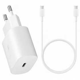 Laadija originaalne Samsung EP-TA800NW 25W + Type-C kaabel 25W valged