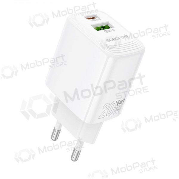 Laadija Borofone BN27 20W USB-C/USB-A valged