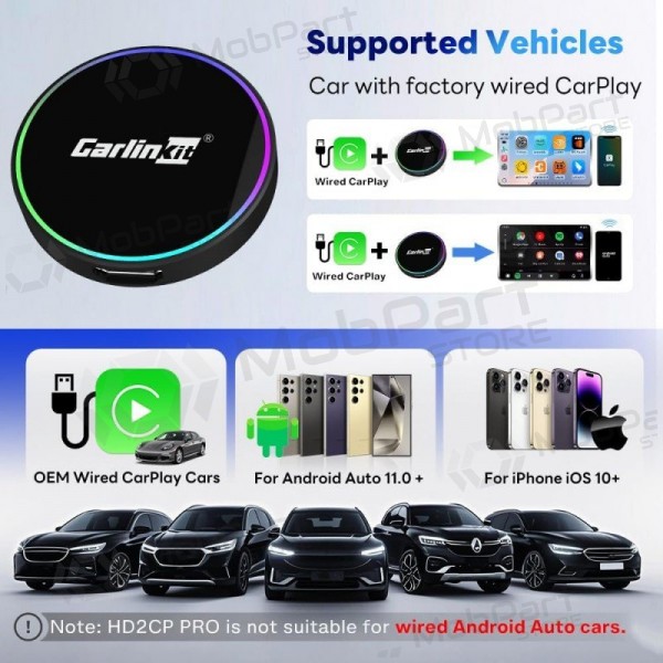 CarPlay adapter Carlinkit HD2CP Pro juhtmevaba Android Auto must