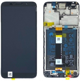 Huawei Y5p 2020 ekraan (mustad) (koos raamiga ja patarei / aku) (service pack) (originaalne)