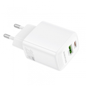 Laadija Borofone BN27 20W USB-C/USB-A valged