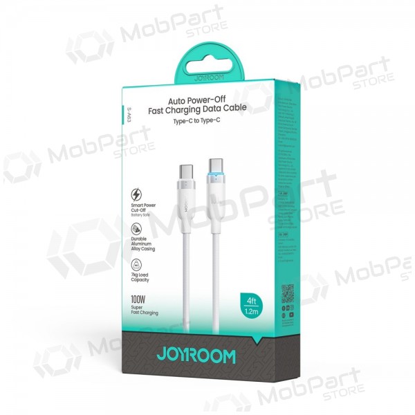USB-C kaabel Joyroom S-A63 USB-C kuni USB-C 1.2 m 100 W valge