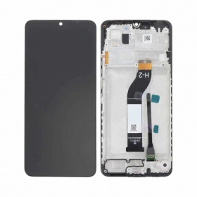 Ekranas Xiaomi Redmi 13C 4G/5G/Poco C65 su lietimui jautriu stikliuku ja rėmeliu Black ORG