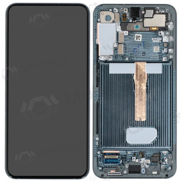 Ekranas Samsung S906 S22 Plus su lietimui jautriu stikliuku ja rėmeliu Green originaalne (service pack)
