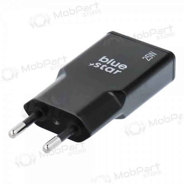 Telefonilaadija Blue Star Slim 25 W GaN USB-C + USB-A must