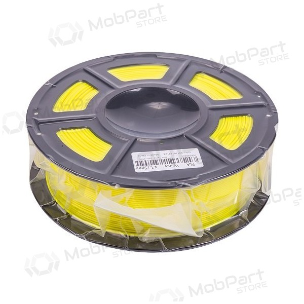 3D spausdinimo plastikas PLA, 1.75mm, 1kg, kollane 3D spausdinimo plastikas PLA, 1.75mm, 1kg, kollane
