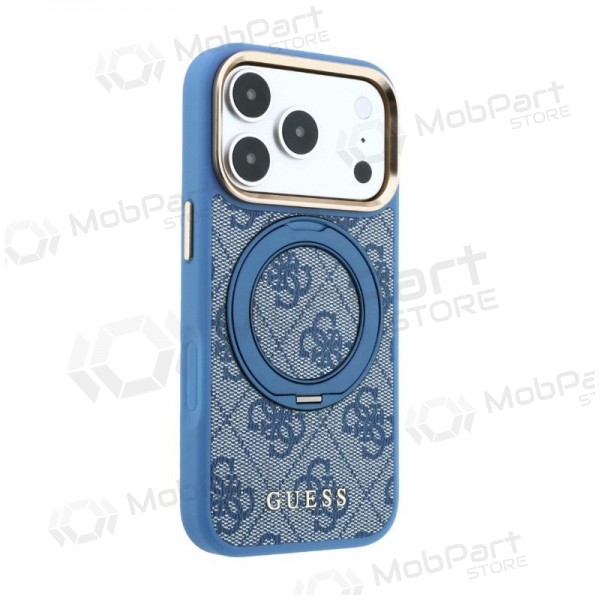 Apple iPhone 18 Pro ümbris - Guess PU 4G Ring Stand MagSafe (sinine)