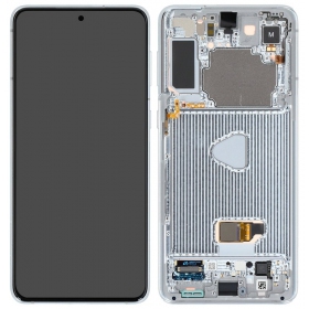 Ekranas Samsung G996 S21 Plus su lietimui jautriu stikliuku ja rėmeliu Phantom Silver originaalne (service pack)