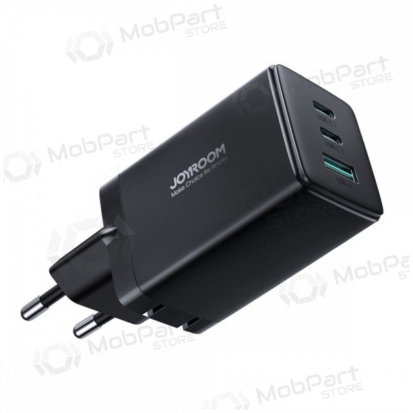 Laadija buitinis Joyroom GaN JR-TCG01 2xUSB-C/USB-A 65W + USB-C cable 1.2m mustad