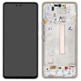 Samsung Galaxy A53 5G ekraan (valged) (koos raamiga) (originaalne)