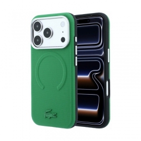 Apple iPhone 18 Pro ümbris - Lacoste PVC Petit Pique Semi Wrap Embossed MagSafe (roheline)