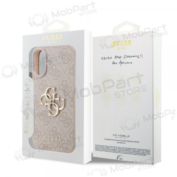 Apple iPhone 17 ümbris - Guess PU 4G Metal Logo (roosa)