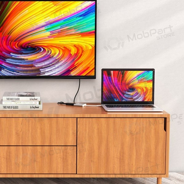 Adapter Hoco HB14 Type-C to USB-A+HDMI+Type-C hõbedased