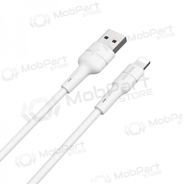 USB kaabel Borofone BX30 Lightning 1.0m (valged)