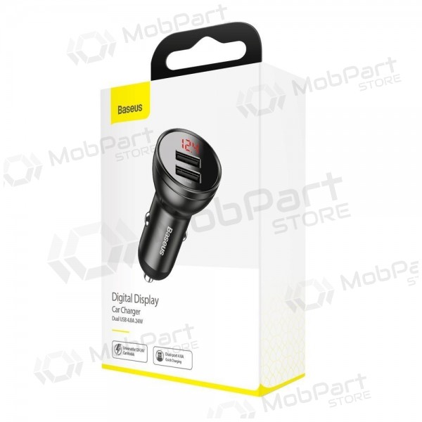 Autolaadija Baseus Digital Display CCBX-0G 24 W 2x USB-A must