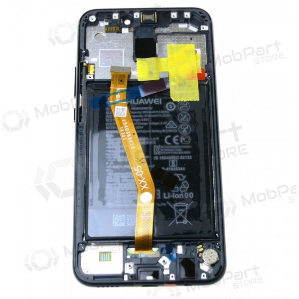 Huawei Mate 20 Lite ekraan (mustad) (koos raamiga ja patarei / aku) (service pack) (originaalne)