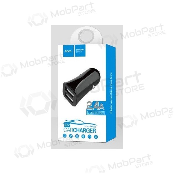 Autolaadija HOCO Z12 Elite Dual USB (5V 2.4A) (mustad)