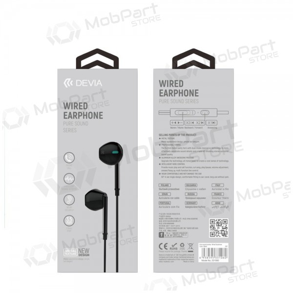 Vabakäeseadmega Devia Pure Sound 3,5mm (must)
