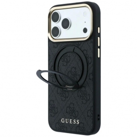 Apple iPhone 18 Pro Max ümbris - Guess PU 4G Ring Stand MagSafe