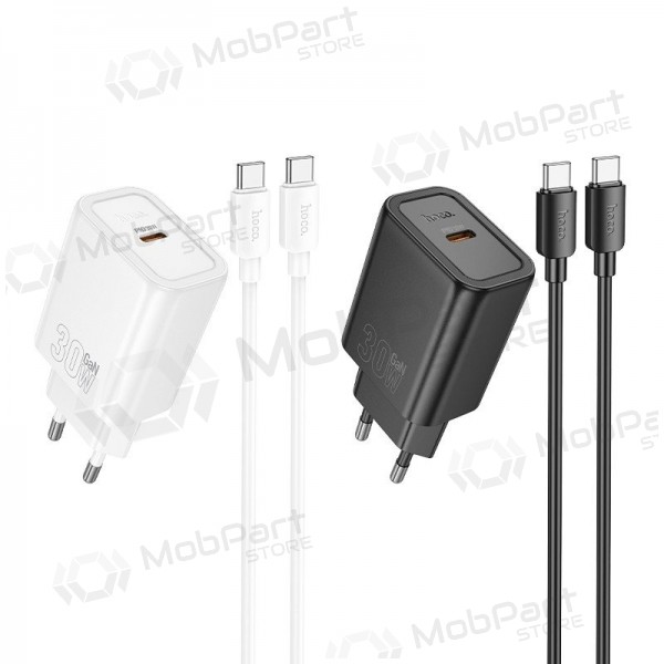 Telefoni laadija Hoco N62 GaN USB-C koos USB-C kaabliga 1 m must