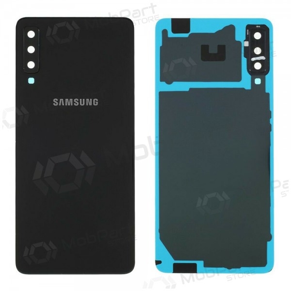 Samsung A750 Galaxy A7 (2018) patareipesade kaas (tagakaas) (mustad) (kasutatud grade A, originaalne)