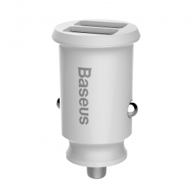 Laadija automobilinis Baseus Grain (3.1A) x 2 USB CCALL-ML02 (valged)