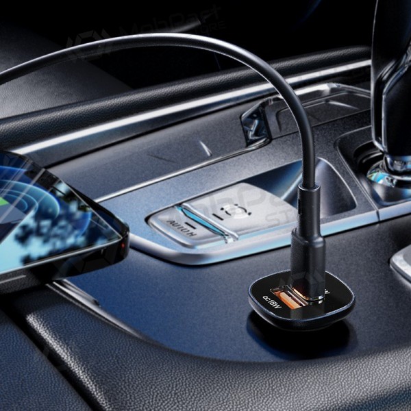 Laadija automobilinis Acefast B1 Mini 38W USB-C+USB-A mustad