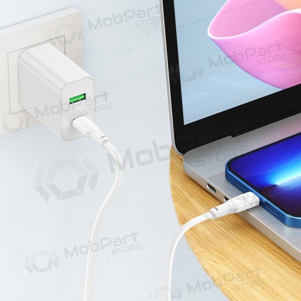 Lightning kaabel Hoco X93 USB-C to Lightning 2 m PD 20 W valge