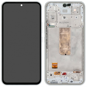 Samsung Galaxy A54 5G ekraan (valged) (koos raamiga) (originaalne)